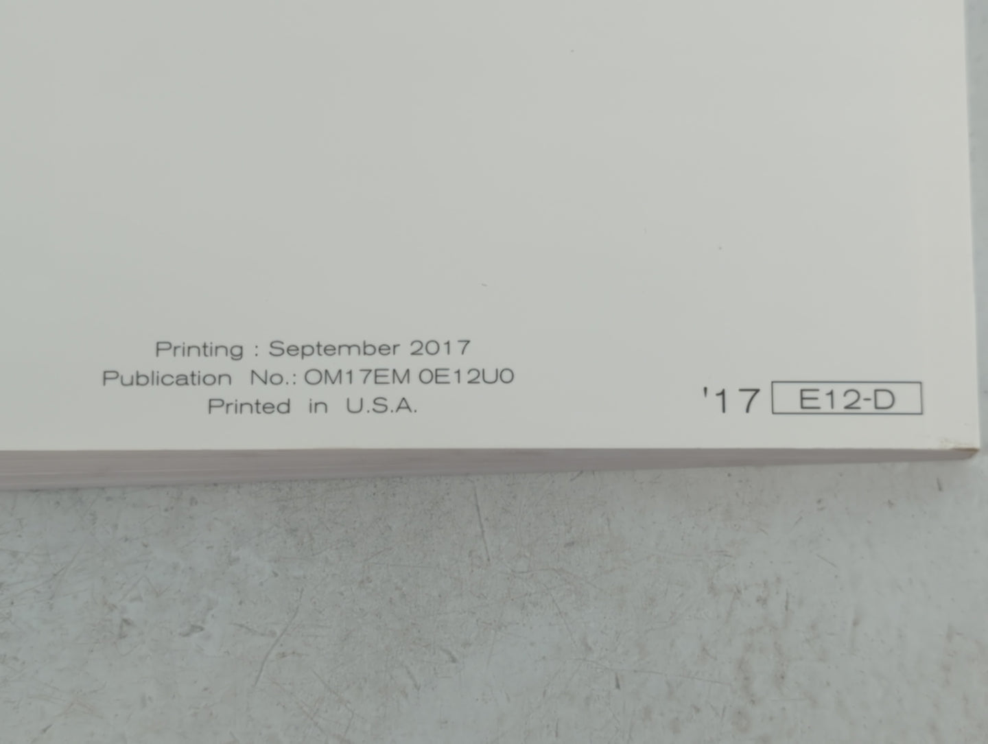 2017 Nissan Versa Note Owners Manual Book Guide P/N:OM17EM 0E12U0 OEM Used Auto Parts - Oemusedautoparts1.com