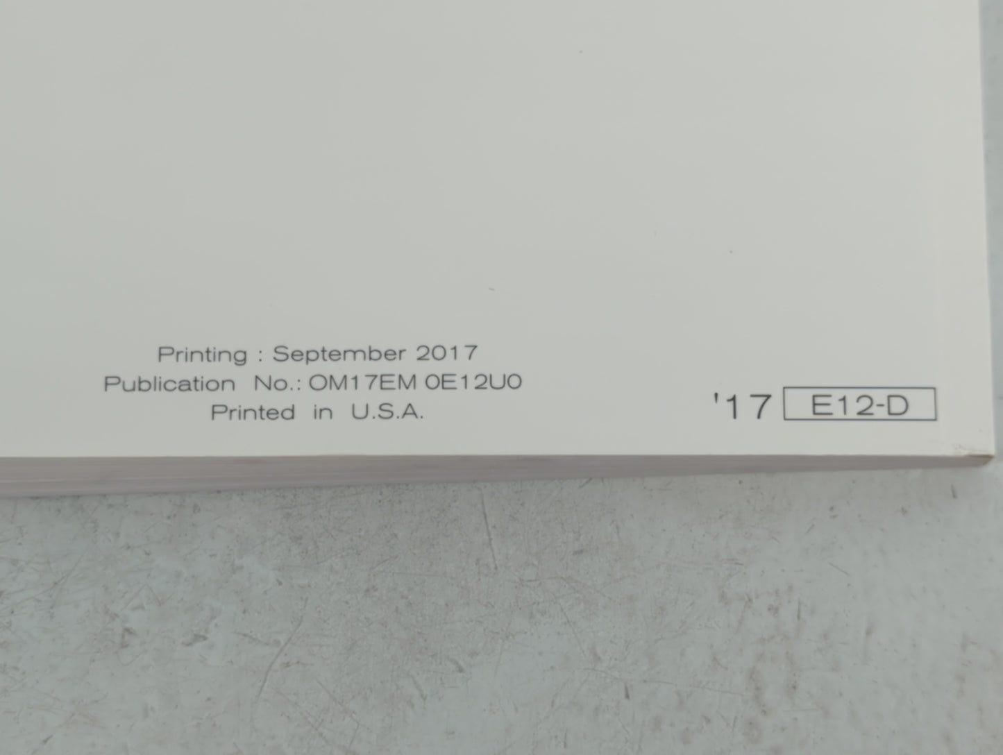 2017 Nissan Versa Note Owners Manual Book Guide P/N:OM17EM 0E12U0 OEM Used Auto Parts - Oemusedautoparts1.com