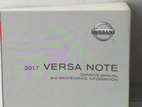 2017 Nissan Versa Note Owners Manual Book Guide P/N:OM17EA 0E12U0 OEM Used Auto Parts - Oemusedautoparts1.com