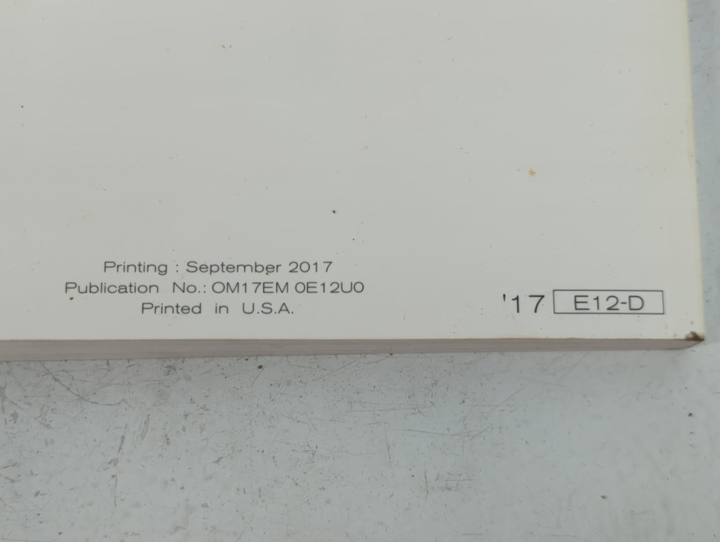 2017 Nissan Versa Note Owners Manual Book Guide P/N:OM17EA 0E12U0 OEM Used Auto Parts - Oemusedautoparts1.com
