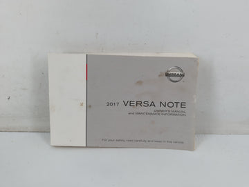 2017 Nissan Versa Note Owners Manual Book Guide P/N:OM17EM 0E12U0 OEM Used Auto Parts - Oemusedautoparts1.com