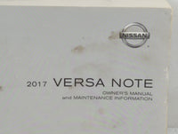 2017 Nissan Versa Note Owners Manual Book Guide P/N:OM17EM 0E12U0 OEM Used Auto Parts - Oemusedautoparts1.com