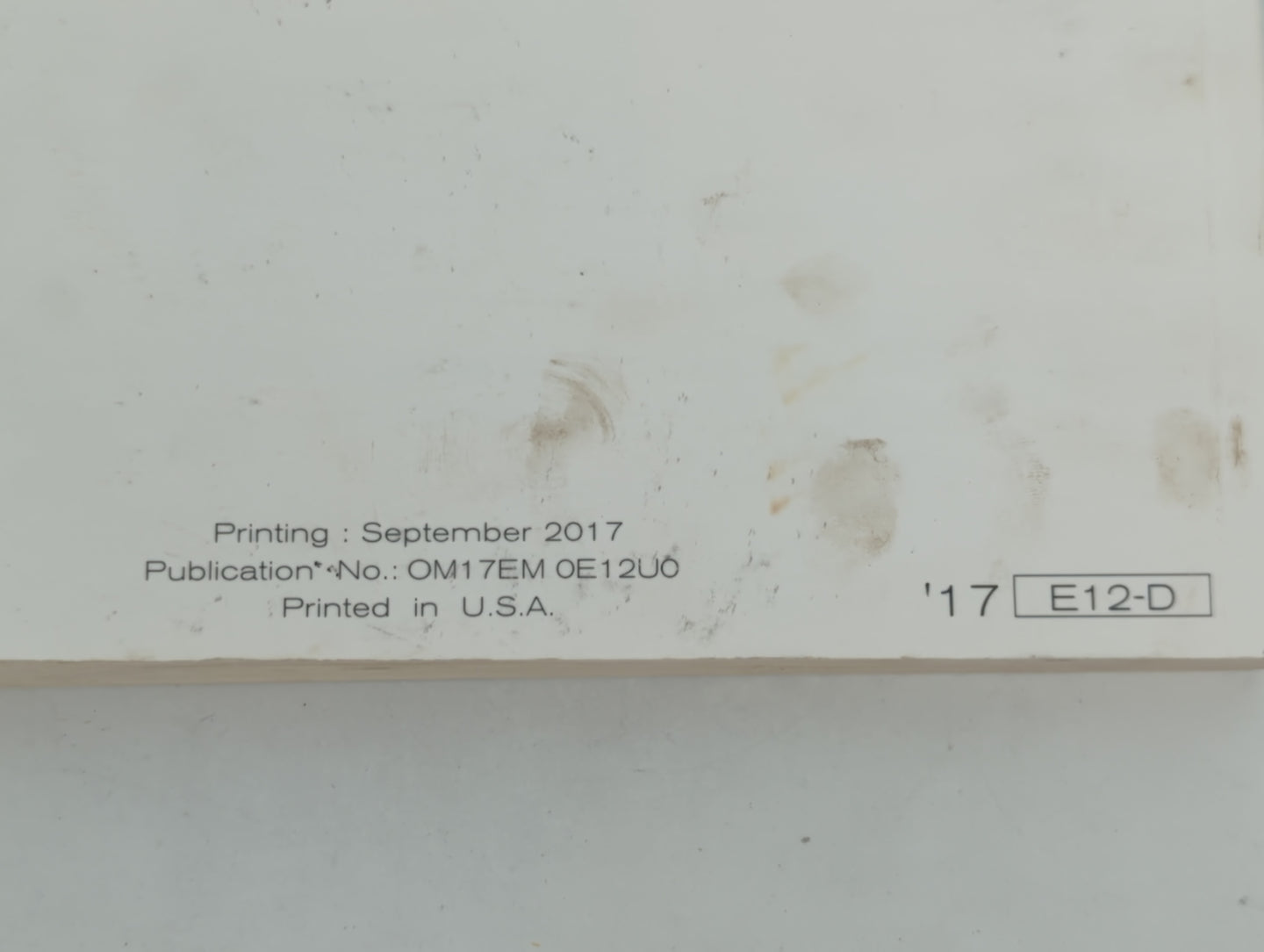 2017 Nissan Versa Note Owners Manual Book Guide P/N:OM17EM 0E12U0 OEM Used Auto Parts - Oemusedautoparts1.com
