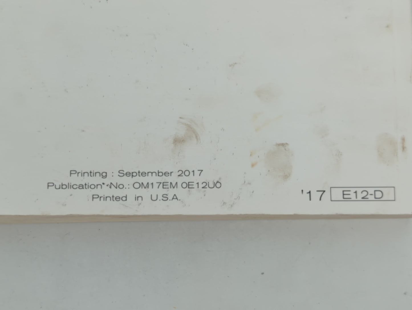 2017 Nissan Versa Note Owners Manual Book Guide P/N:OM17EM 0E12U0 OEM Used Auto Parts - Oemusedautoparts1.com