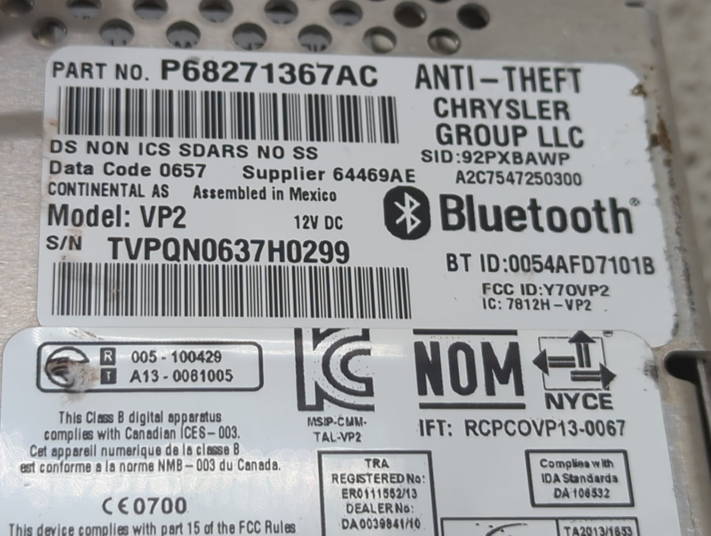 2017 Ram 1500 Radio AM FM Cd Player Receiver Replacement P/N:P68271367AC VP2, Y7OVP2, 7812H-VP2, A2C7547250300 Fits OEM Used