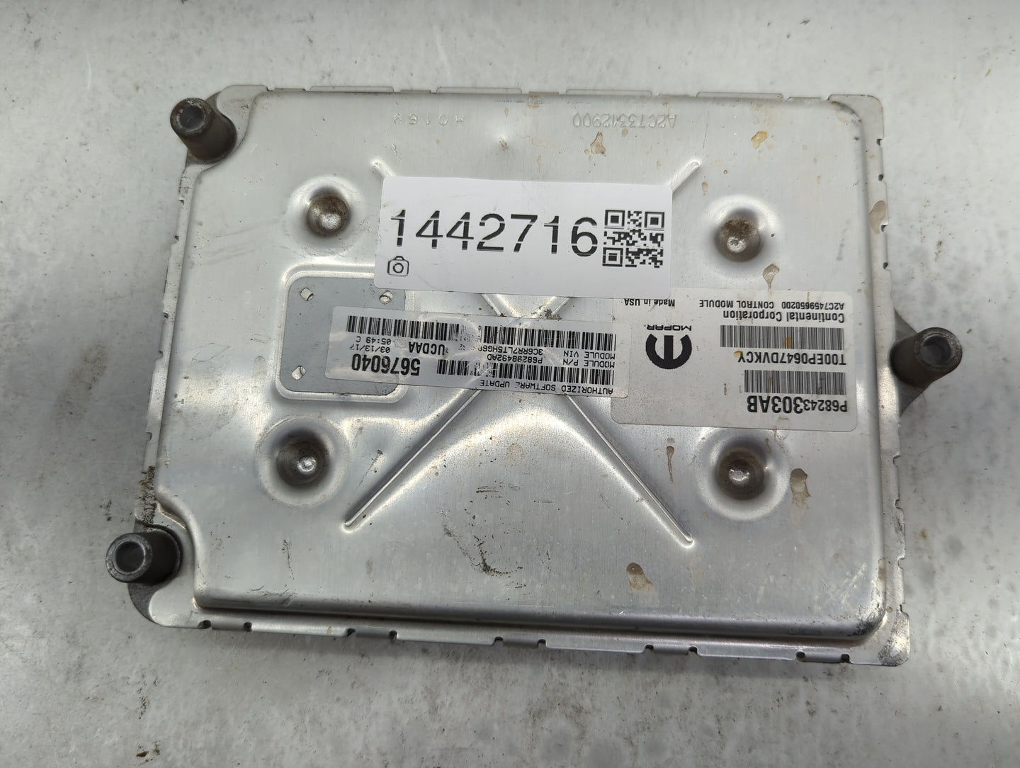 2016-2020 Ram 1500 PCM Engine Control Computer ECU ECM PCU OEM P/N:P68243303AB T00EP0647DVKCY Fits Fits 2016 2017 2018 2019 