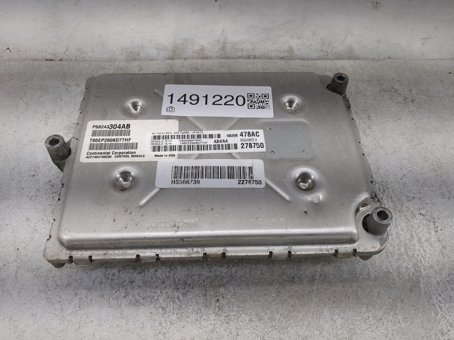 2016-2020 Ram 1500 PCM Engine Control Computer ECU ECM PCU OEM P/N:P68243304AB T00EP2606D7THF Fits Fits 2016 2017 2018 2019 