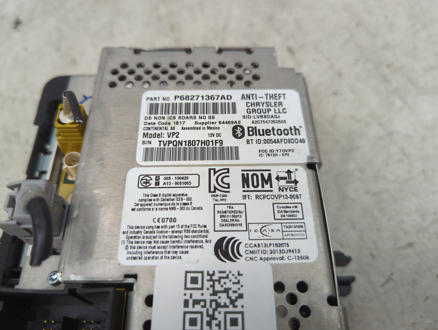 2017 Ram 1500 Radio AM FM Cd Player Receiver Replacement P/N:P68271367AD Y7OVP2, 7812H-VP2 Fits OEM Used Auto Parts - Oemuse