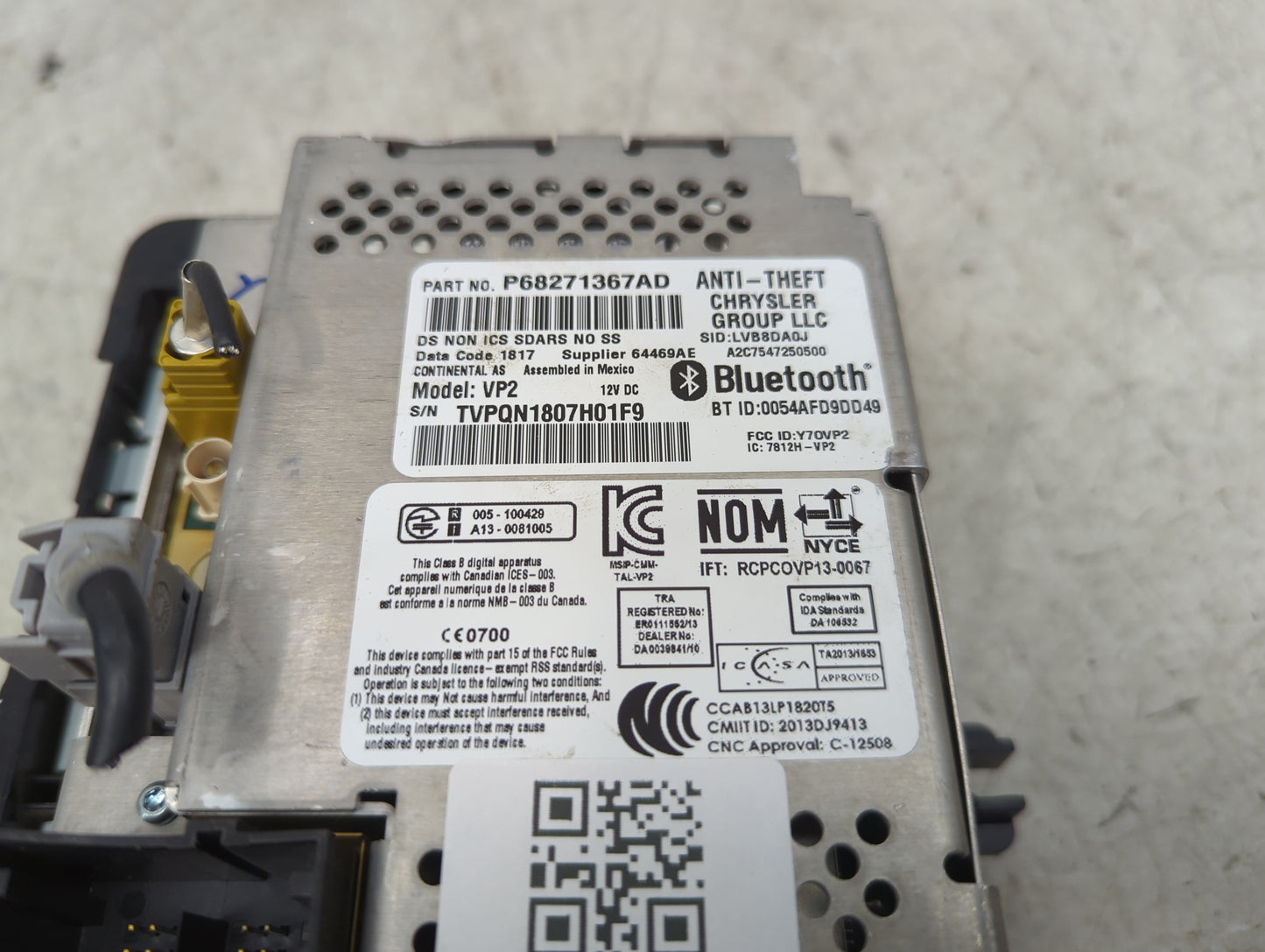 2017 Ram 1500 Radio AM FM Cd Player Receiver Replacement P/N:P68271367AD Y7OVP2, 7812H-VP2 Fits OEM Used Auto Parts - Oemuse