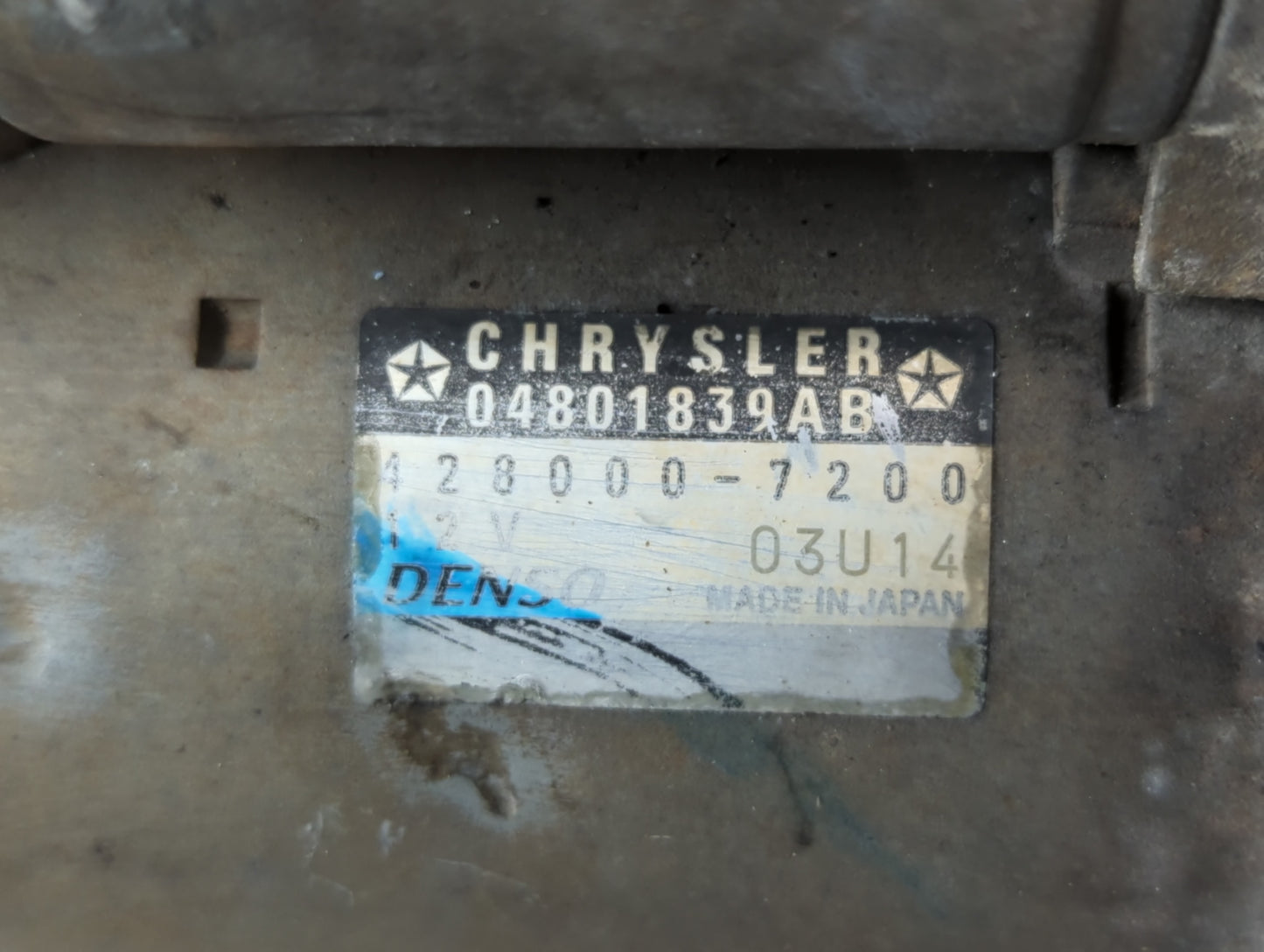 2014-2021 Ram Promaster 1500 Car Starter Motor Solenoid OEM P/N:428000-7200 Fits OEM Used Auto Parts - Oemusedautoparts1.com