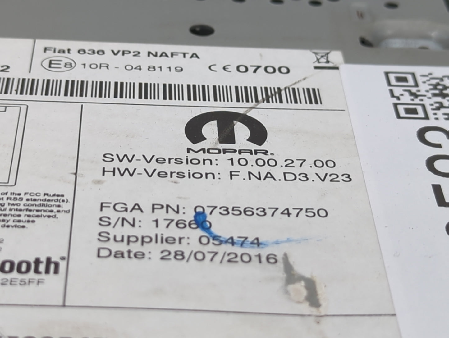 2015-2017 Ram Promaster City Radio AM FM Cd Player Receiver Replacement P/N:07356374750 Fits Fits 2015 2016 2017 OEM Used Au