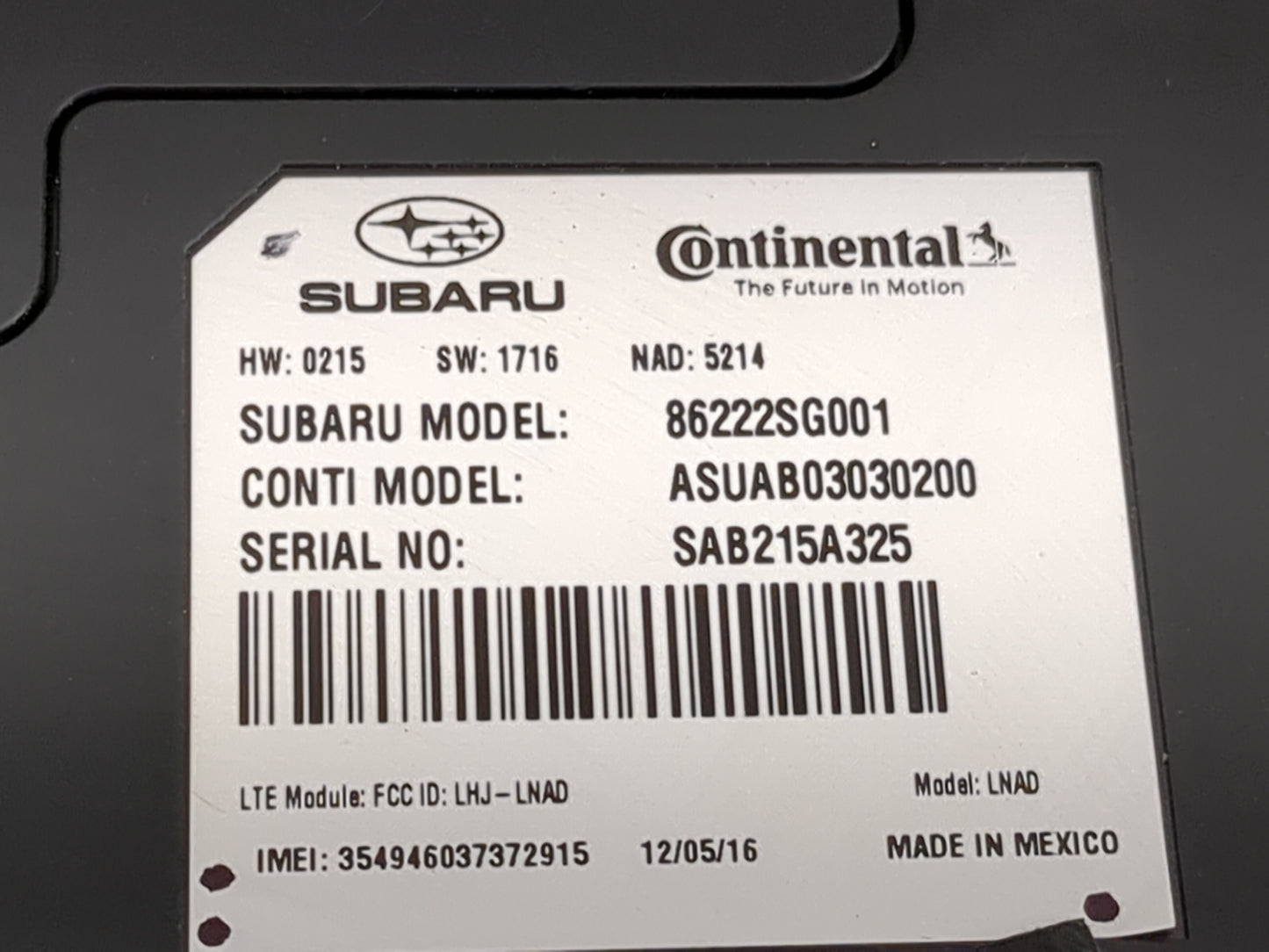 2017 Subaru Crosstrek Telematics Control Module - Oemusedautoparts1.com