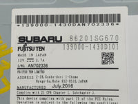 2017 Subaru Forester Radio AM FM Cd Player Receiver Replacement P/N:86201SG670 Fits OEM Used Auto Parts - Oemusedautoparts1.
