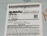 2017 Subaru Forester Radio AM FM Cd Player Receiver Replacement P/N:86201SG670 139000-1430D101 Fits OEM Used Auto Parts - Oe