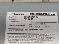 2017 Subaru Forester Radio AM FM Cd Player Receiver Replacement P/N:86201SG650 PF-3731 Fits OEM Used Auto Parts - Oemusedaut