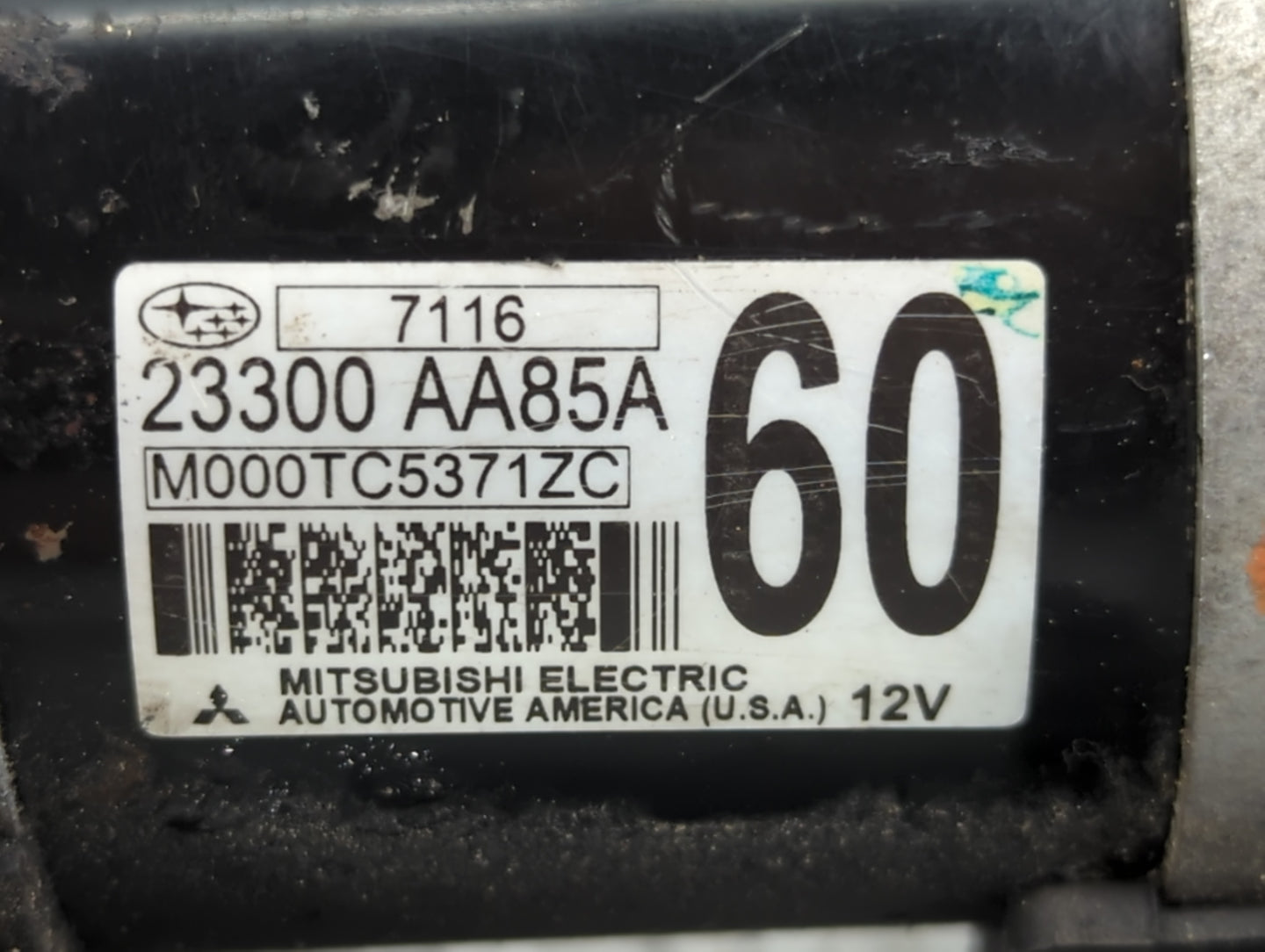 2017-2022 Subaru Impreza Car Starter Motor Solenoid OEM P/N:7116 23300-AA85A Fits Fits 2017 2018 2019 2020 2021 2022 OEM Use