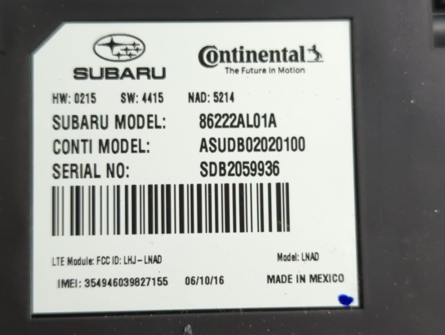 2017 Subaru Legacy Radio AM FM Cd Player Receiver Replacement P/N:86271AL87A Fits OEM Used Auto Parts - Oemusedautoparts1.co