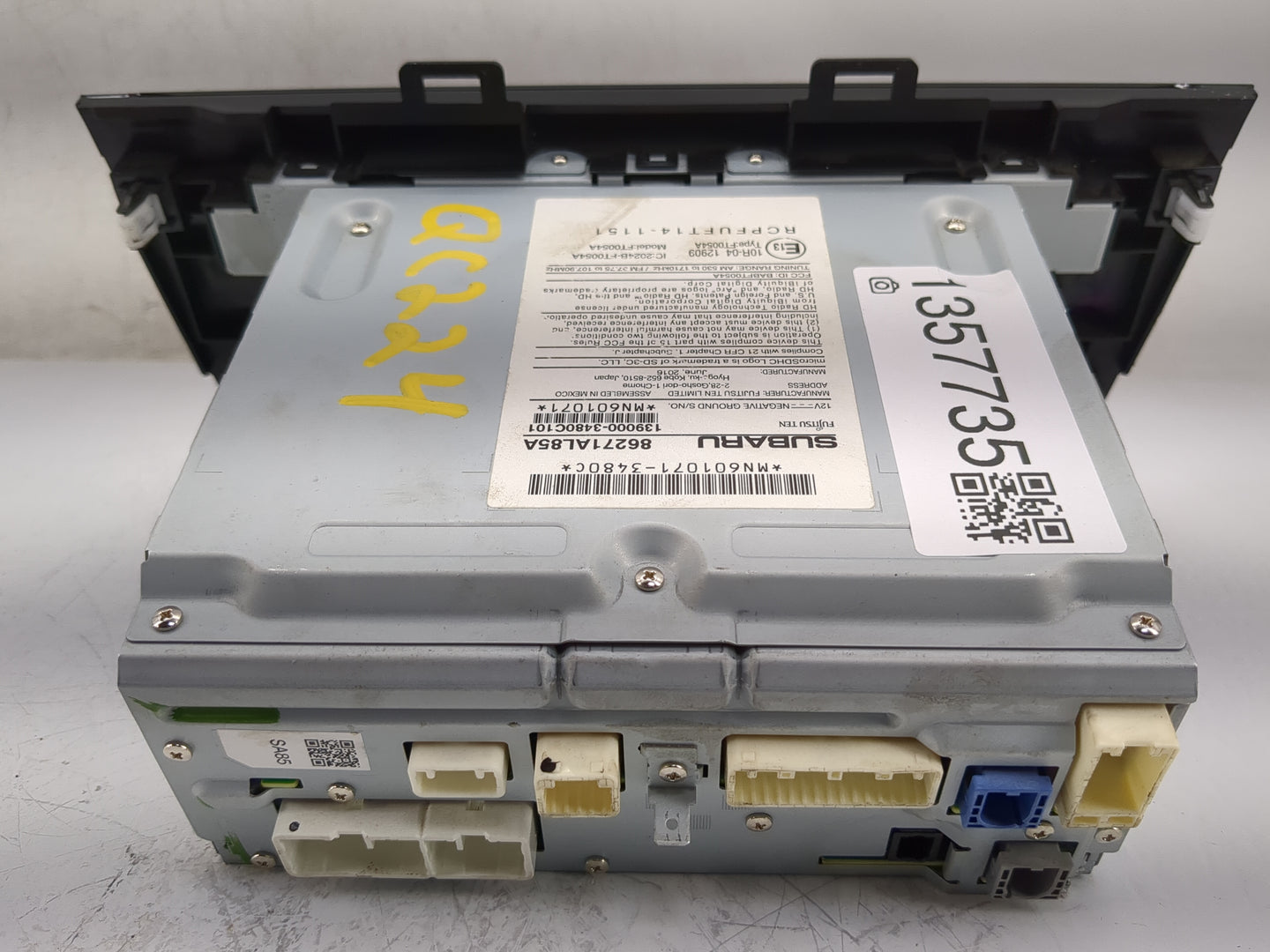 2017 Subaru Legacy Radio AM FM Cd Player Receiver Replacement P/N:86271AL85A Fits OEM Used Auto Parts - Oemusedautoparts1.co