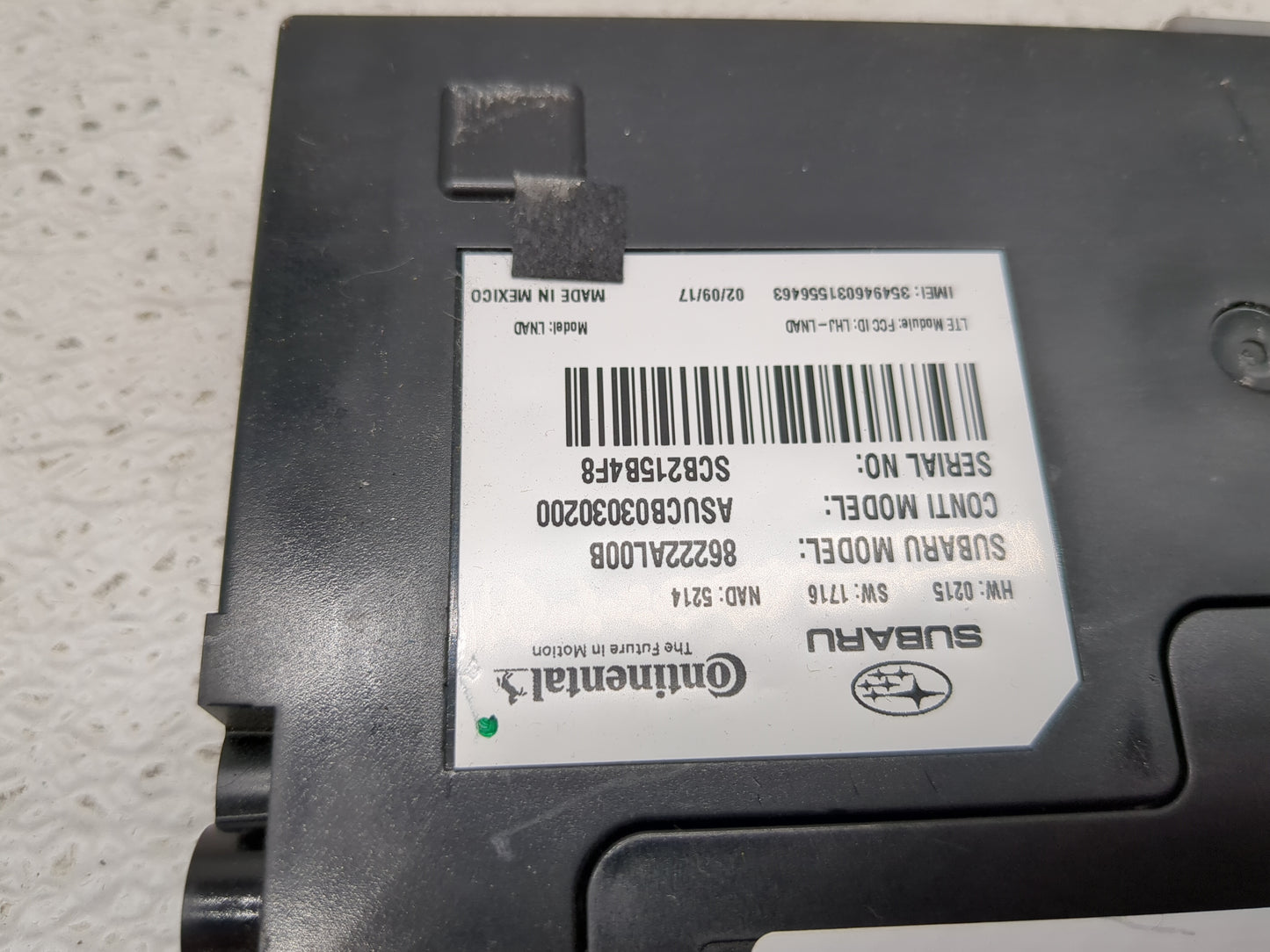 2017 Subaru Legacy Radio AM FM Cd Player Receiver Replacement P/N:86222AL00B Fits OEM Used Auto Parts - Oemusedautoparts1.co