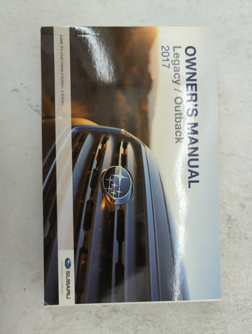 2017 Subaru Legacy Owners Manual Book Guide P/N:A2530BE-B MSA5M1703A OEM Used Auto Parts