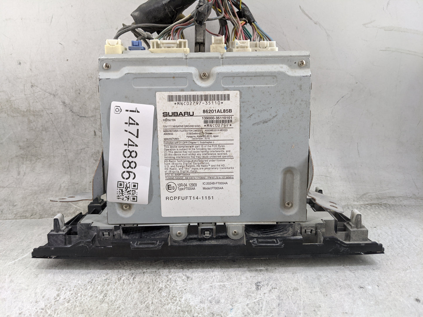 2017 Subaru Legacy Radio AM FM Cd Player Receiver Replacement P/N:86201AL85B 139000-35110101, BABFT0054A, 2024B-FT0054A Fits