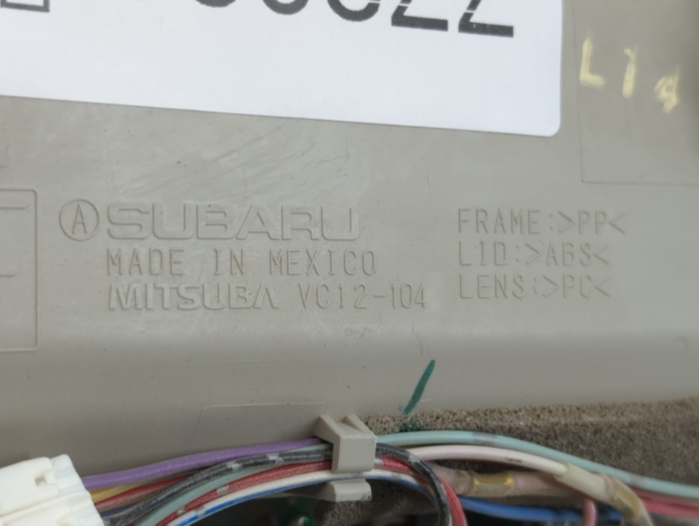 2017 Subaru Legacy Overhead Roof Console - Oemusedautoparts1.com