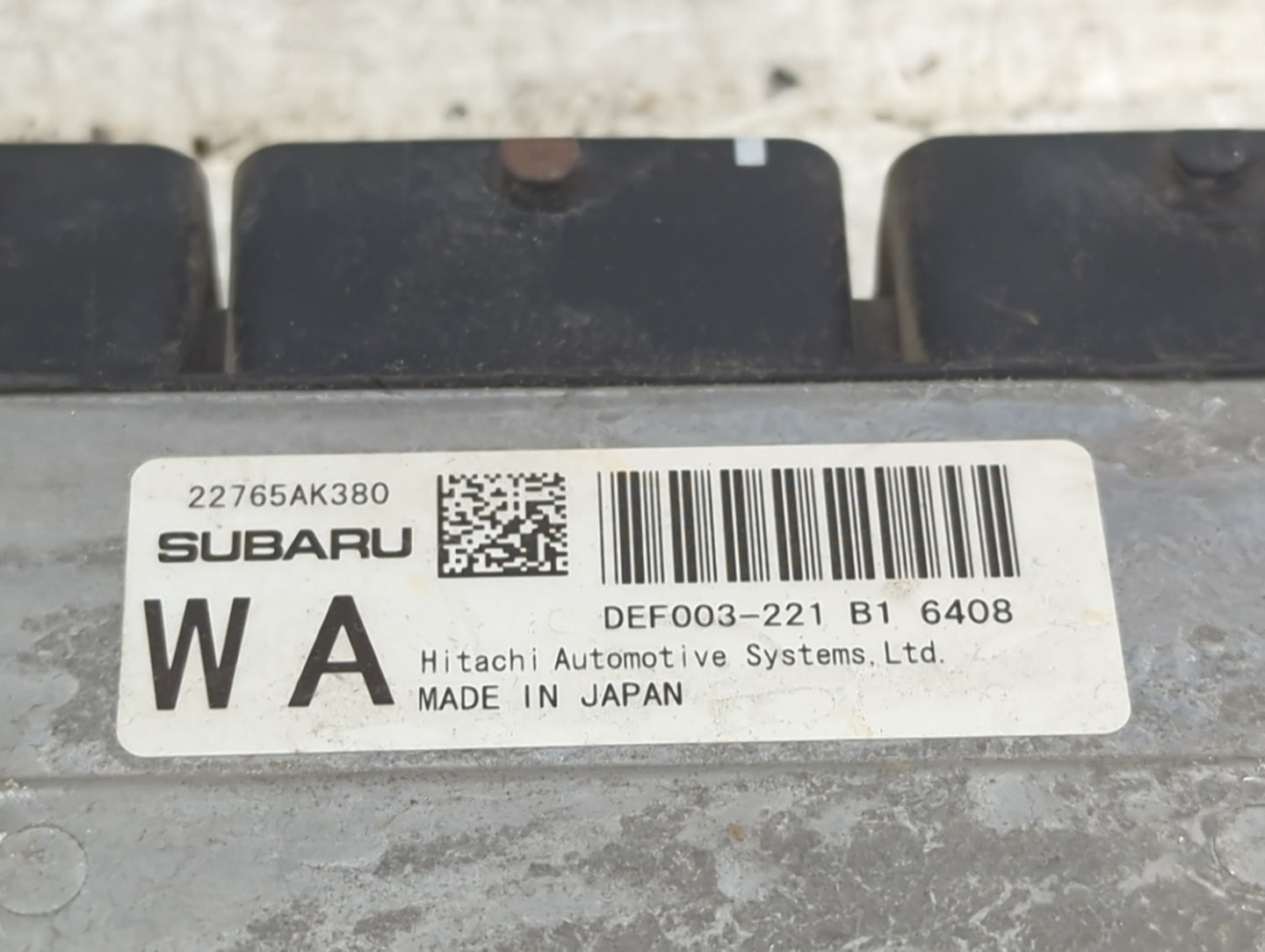 2017 Subaru Wrx PCM Engine Control Computer ECU ECM PCU OEM P/N:22765AK380 Fits OEM Used Auto Parts - Oemusedautoparts1.com