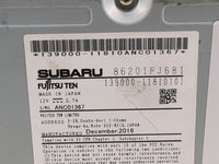 2017 Subaru Xv Radio AM FM Cd Player Receiver Replacement P/N:86201FJ681 139000-11810101, FM685UM Fits OEM Used Auto Parts -