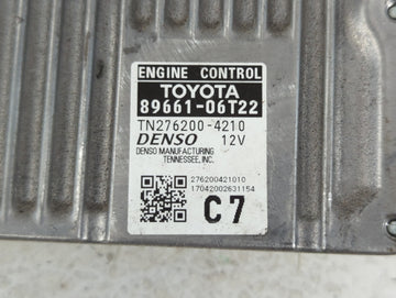 2016-2017 Toyota Camry PCM Engine Control Computer ECU ECM PCU OEM P/N:89661-06T22 89661-06T21 Fits Fits 2016 2017 OEM Used Auto Parts