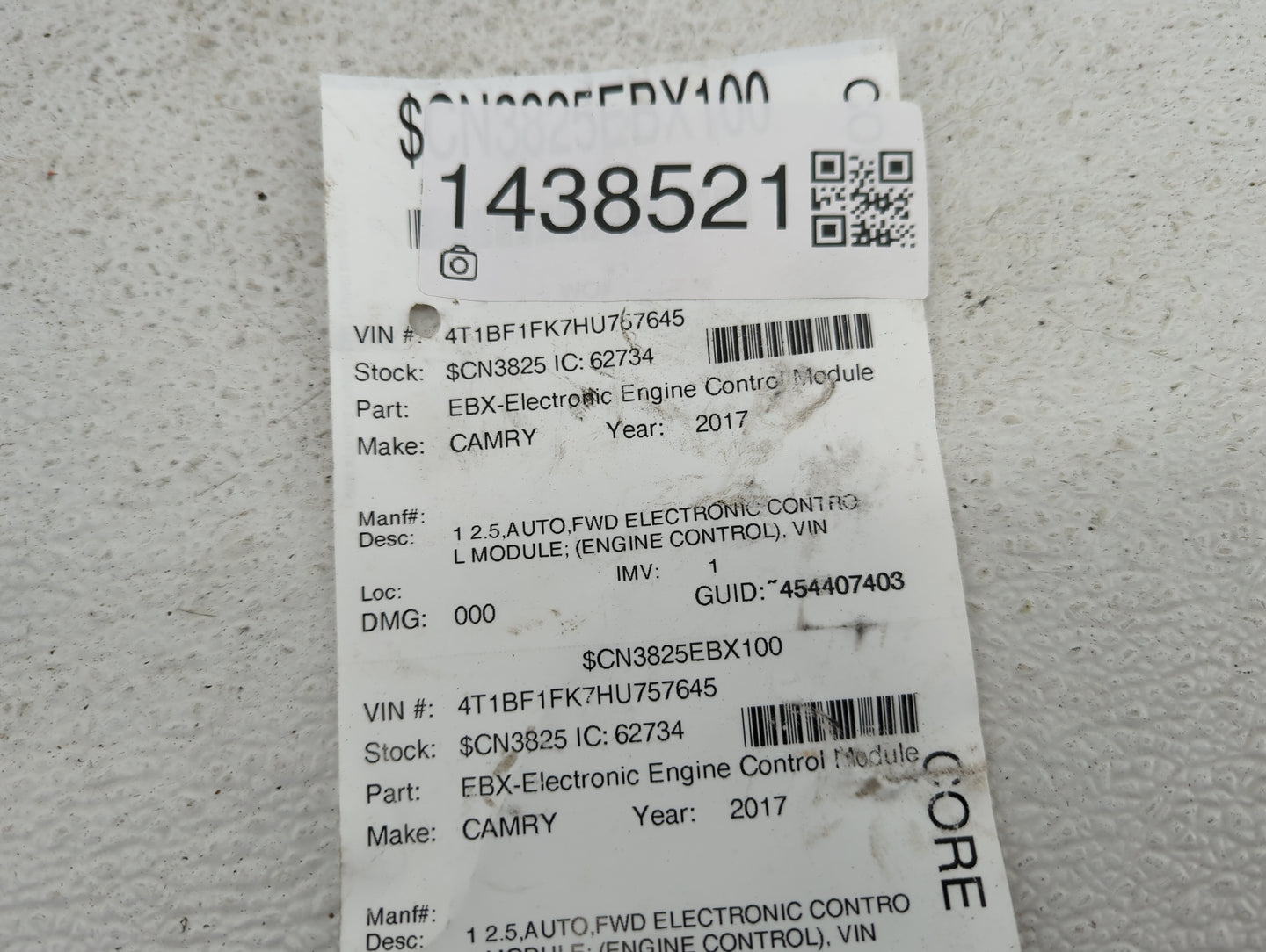 2016-2017 Toyota Camry PCM Engine Control Computer ECU ECM PCU OEM Fits Fits 2016 2017 OEM Used Auto Parts - Oemusedautopart