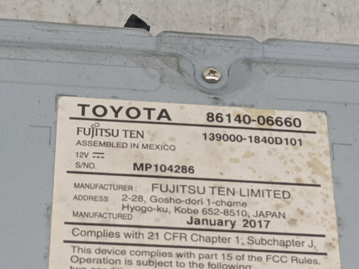 2016-2017 Toyota Camry Radio AM FM Cd Player Receiver Replacement P/N:86140-06660 139000-1840D101 Fits Fits 2016 2017 OEM Us
