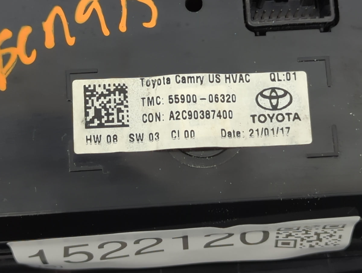 2015-2017 Toyota Camry Climate Control Module Temperature AC/Heater Replacement P/N:55900-06320 A2C90387400 Fits OEM Used Au