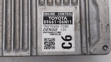 2016-2017 Toyota Camry PCM Engine Control Computer ECU ECM PCU OEM P/N:89661-06T21 89661-06T22, 89661-06N12 Fits Fits 2016 2017 OEM Used Auto Parts