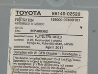 2017-2019 Toyota Corolla Radio AM FM Cd Player Receiver Replacement P/N:86140-02520 Fits Fits 2017 2018 2019 OEM Used Auto P