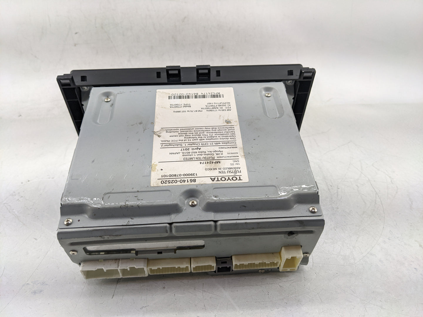 2017-2019 Toyota Corolla Radio AM FM Cd Player Receiver Replacement P/N:86140-02520 Fits Fits 2017 2018 2019 OEM Used Auto P