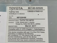 2017-2019 Toyota Corolla Radio AM FM Cd Player Receiver Replacement P/N:86140-02520 Fits Fits 2017 2018 2019 OEM Used Auto P