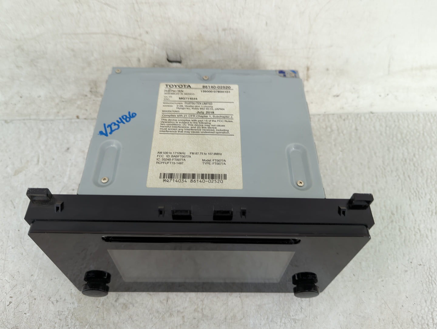 2017-2019 Toyota Corolla Radio AM FM Cd Player Receiver Replacement P/N:86140-02520 Fits Fits 2017 2018 2019 OEM Used Auto P