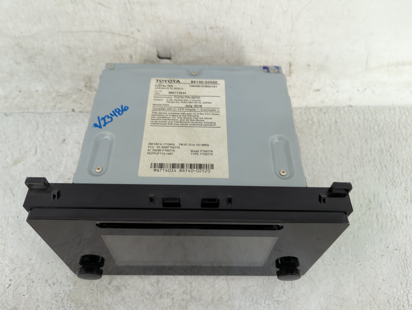 2017-2019 Toyota Corolla Radio AM FM Cd Player Receiver Replacement P/N:86140-02520 Fits Fits 2017 2018 2019 OEM Used Auto P