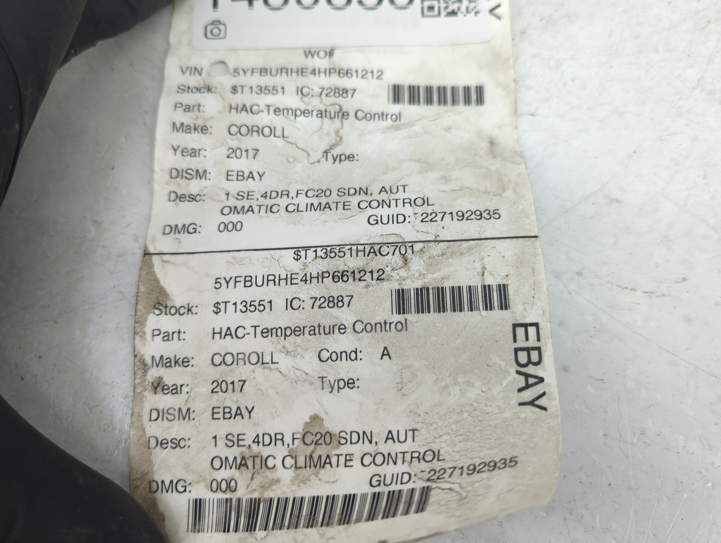 2017-2019 Toyota Corolla Climate Control Module Temperature AC/Heater Replacement P/N:75K114 Fits Fits 2017 2018 2019 OEM Us