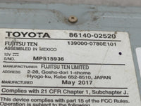 2017-2018 Toyota Corolla Am Fm Cd Player Radio Receiver - Oemusedautoparts1.com