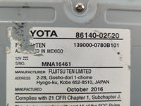 2017-2019 Toyota Corolla Am Fm Cd Player Radio Receiver - Oemusedautoparts1.com