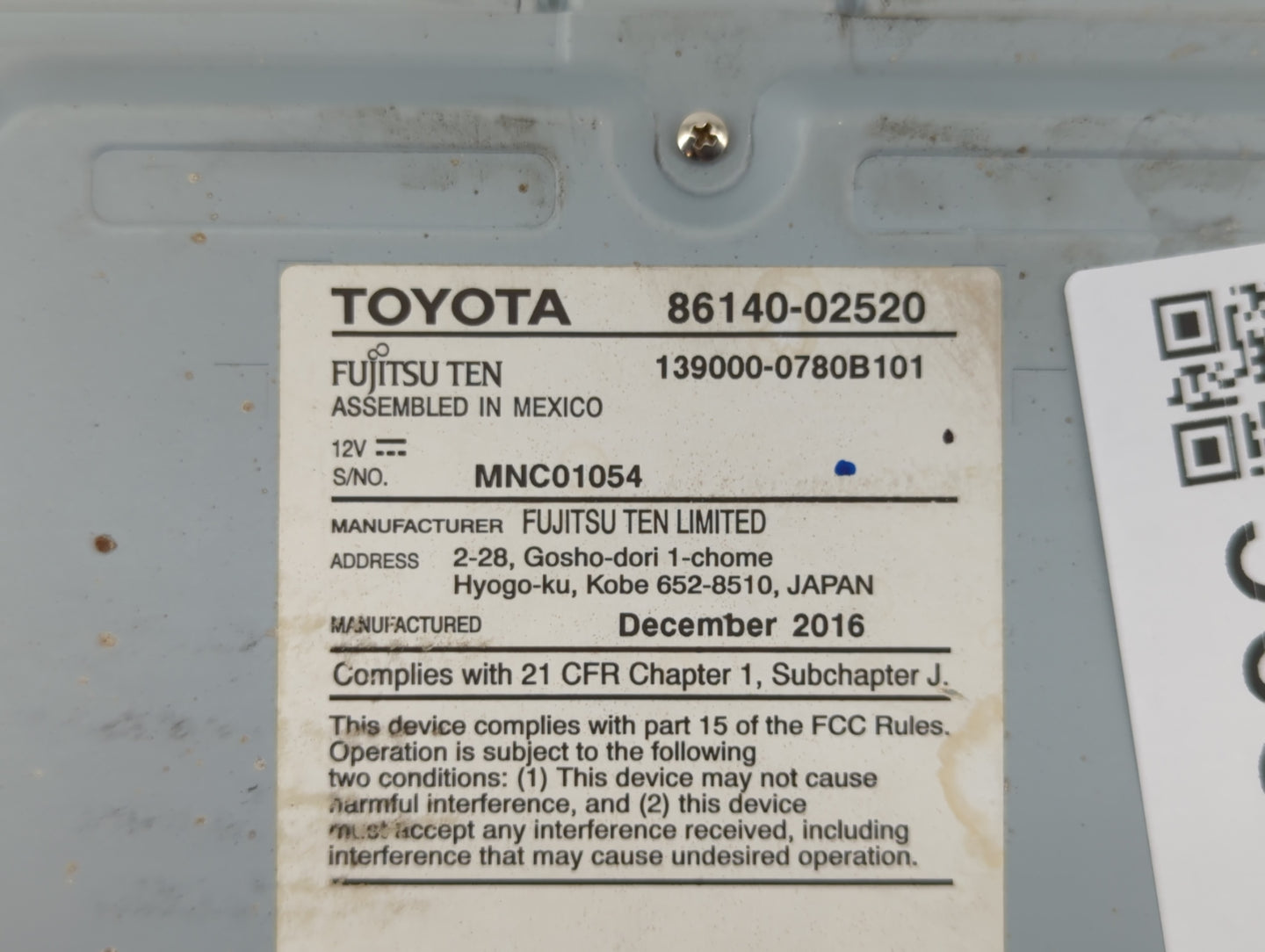 2017-2019 Toyota Corolla Undefined 634206 - Oemusedautoparts1.com