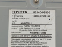 2017-2019 Toyota Corolla Am Fm Cd Player Radio Receiver - Oemusedautoparts1.com