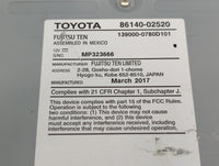 2017-2019 Toyota Corolla Am Fm Cd Player Radio Receiver - Oemusedautoparts1.com