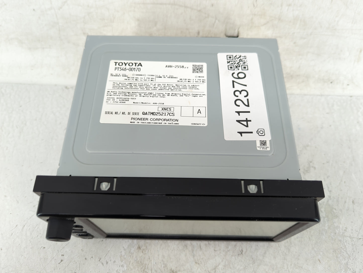 2017-2018 Toyota Corolla Im Radio AM FM Cd Player Receiver Replacement P/N:PT546-00170 Fits Fits 2017 2018 2019 OEM Used Aut