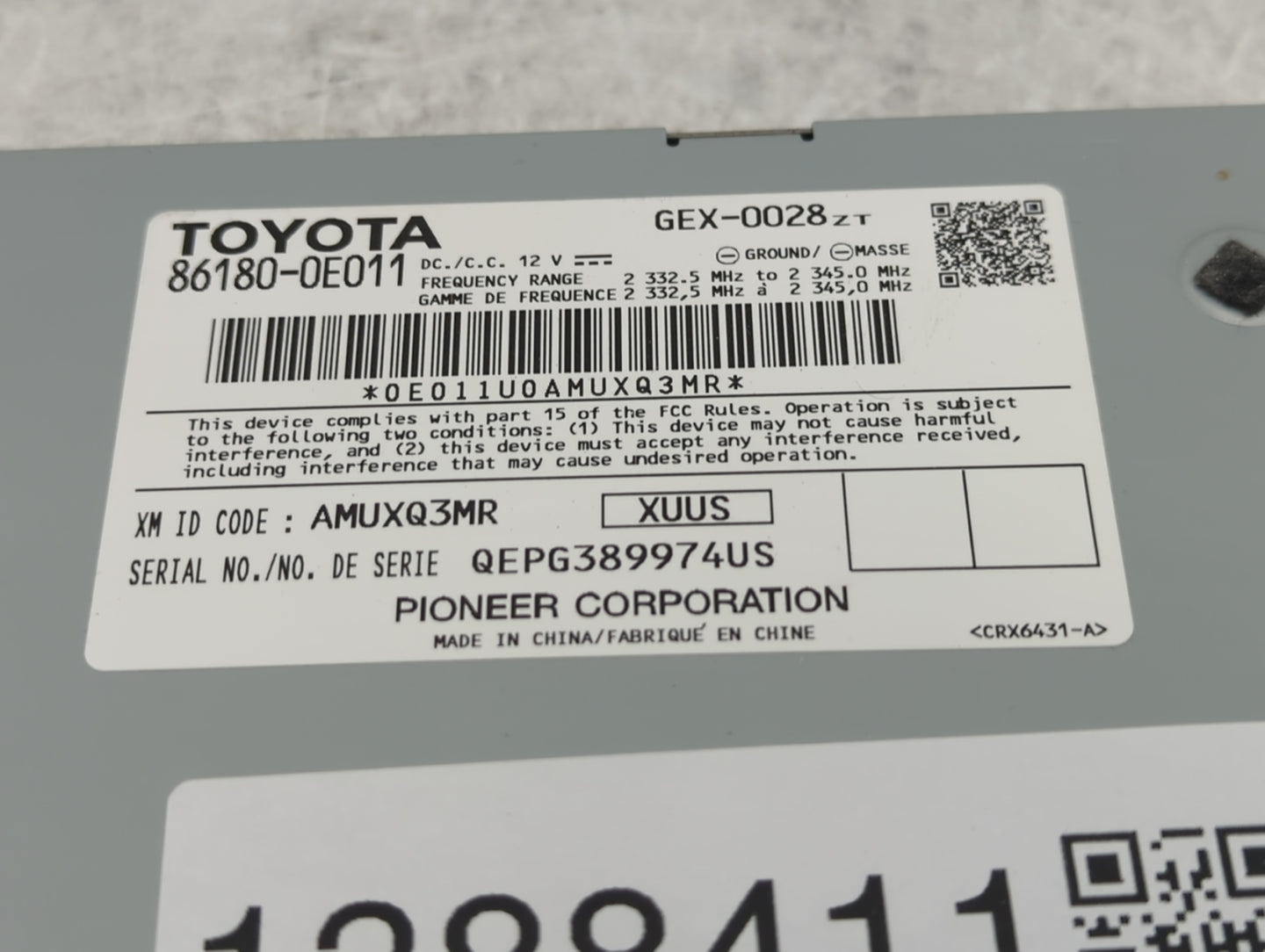 2014-2019 Toyota Highlander Radio AM FM Cd Player Receiver Replacement P/N:86180-0E011 Fits OEM Used Auto Parts - Oemusedaut
