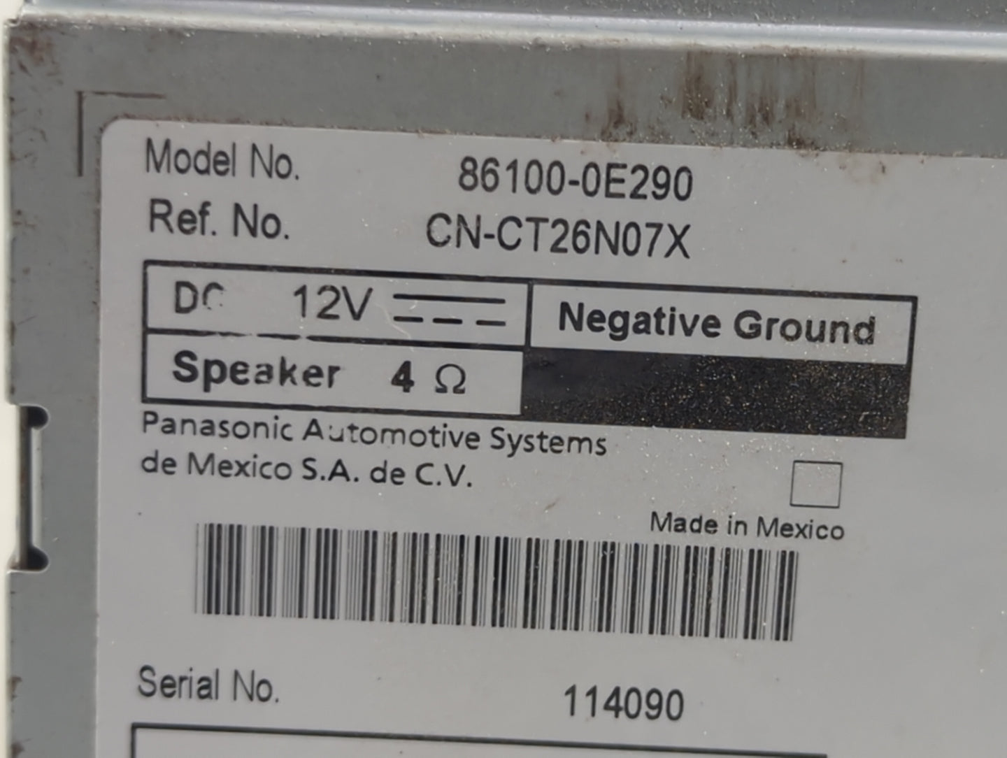 2017-2019 Toyota Highlander Radio AM FM Cd Player Receiver Replacement P/N:86100-0E290 CN-CT26N07X Fits Fits 2017 2018 2019 
