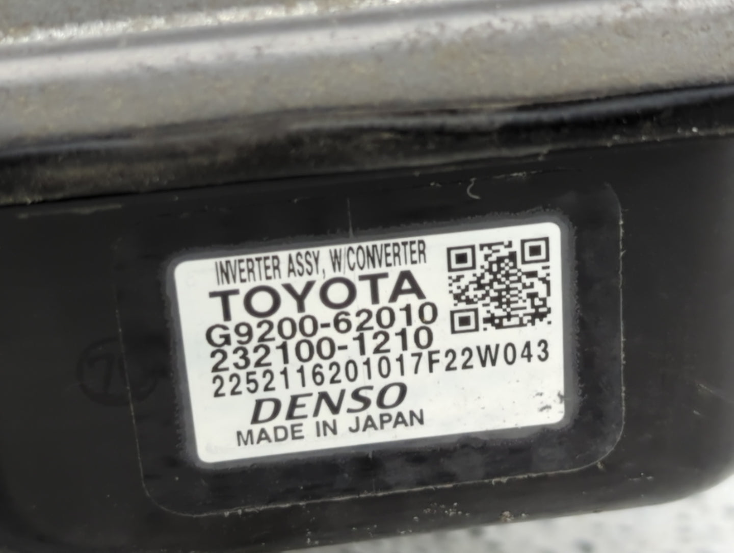 2016-2020 Toyota Mirai Hybrid DC Synergy Drive Power Inverter P/N:232100-1210 G9200-62010 Fits Fits 2016 2017 2018 2019 2020