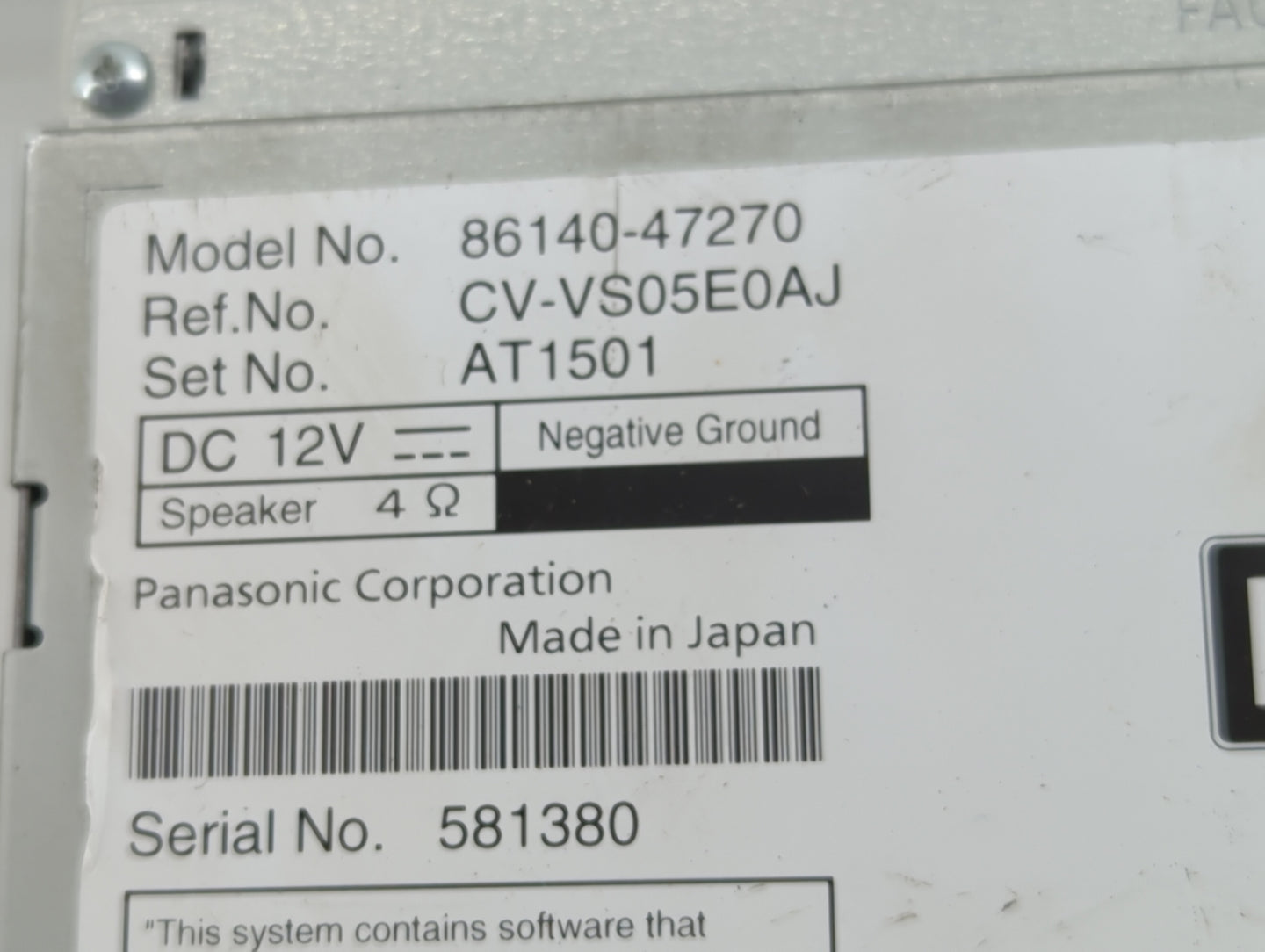 2016-2018 Toyota Prius Radio AM FM Cd Player Receiver Replacement P/N:86140-47270 Fits Fits 2016 2017 2018 OEM Used Auto Par