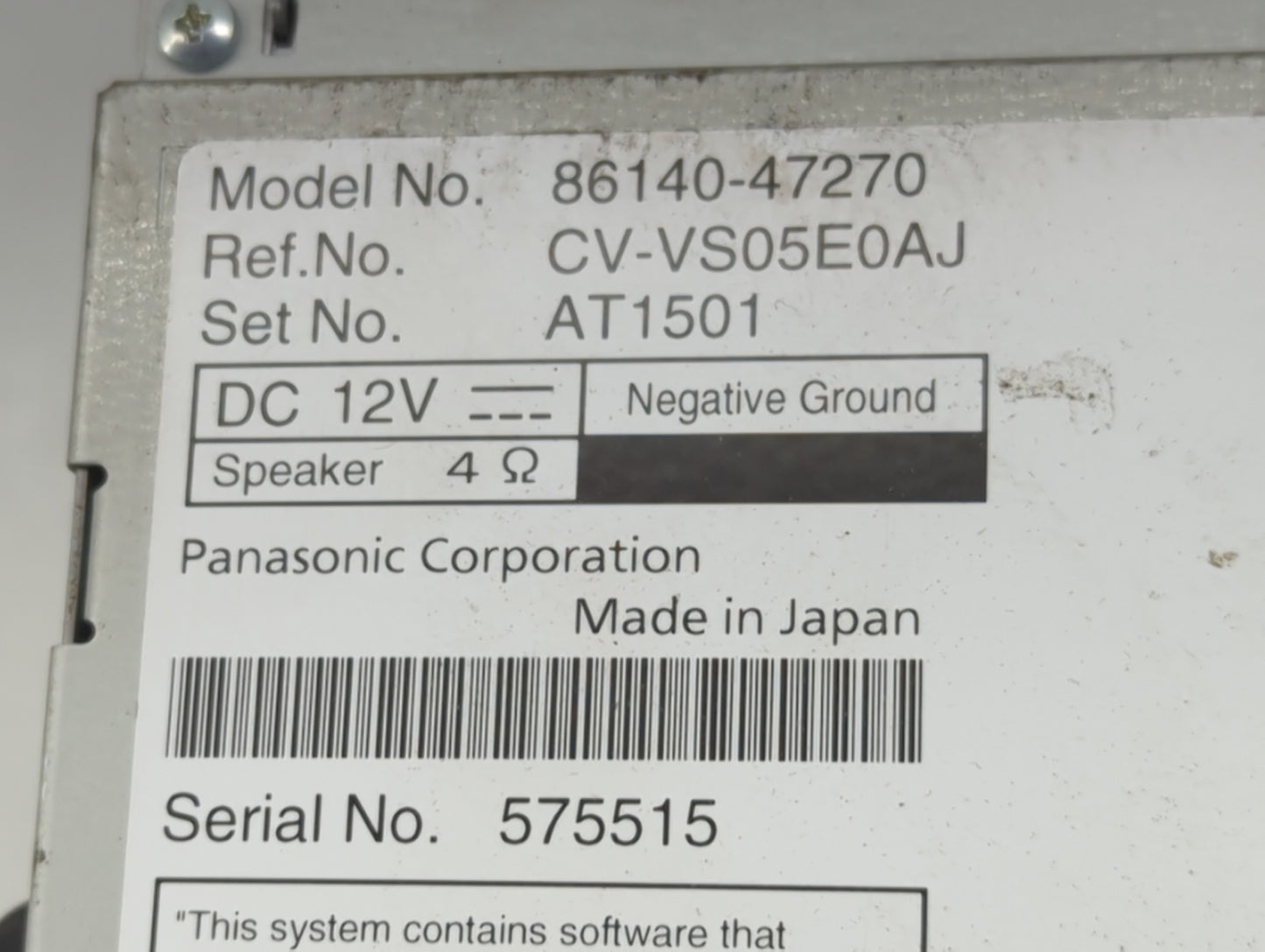 2016-2018 Toyota Prius Radio AM FM Cd Player Receiver Replacement P/N:86140-47270 Fits Fits 2016 2017 2018 OEM Used Auto Par